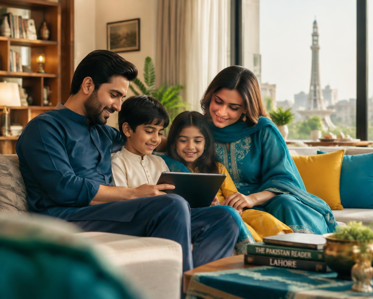 Family reviewing insurance options together